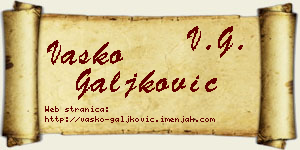Vasko Galjković vizit kartica